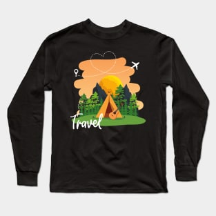 Travel addict love Explore the world summer design holidays vacation Long Sleeve T-Shirt